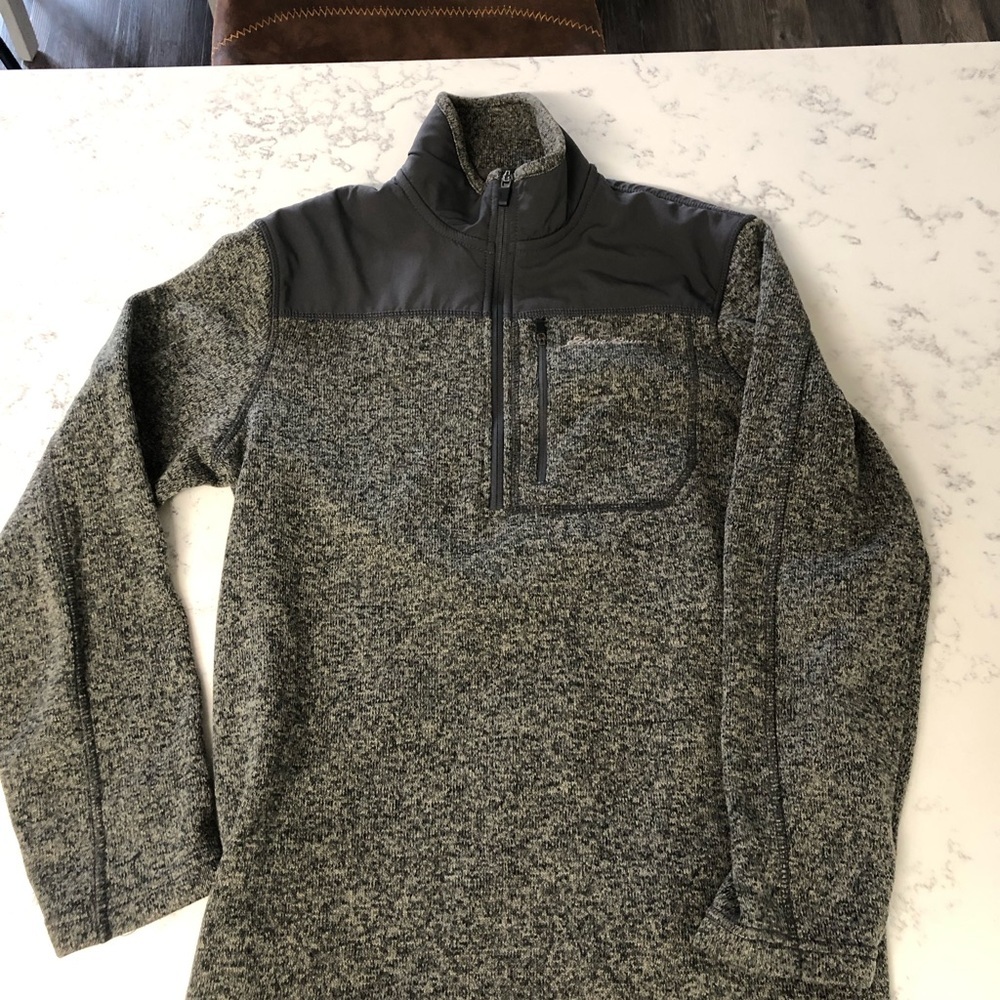 Eddie Bauer Mens Charcoal Knit Pullover
